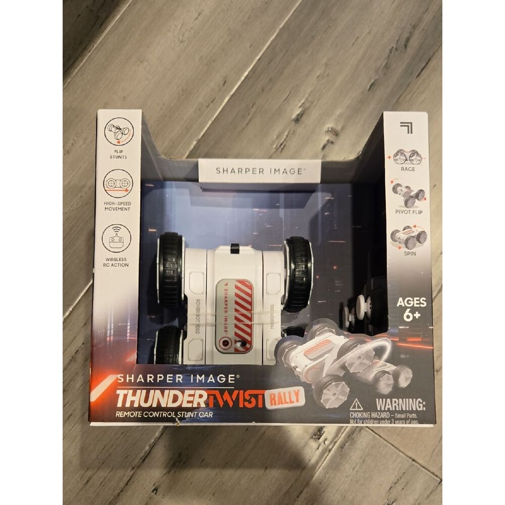 Sharper Image White & Black ThunderTwist Rally RC Stunt Car